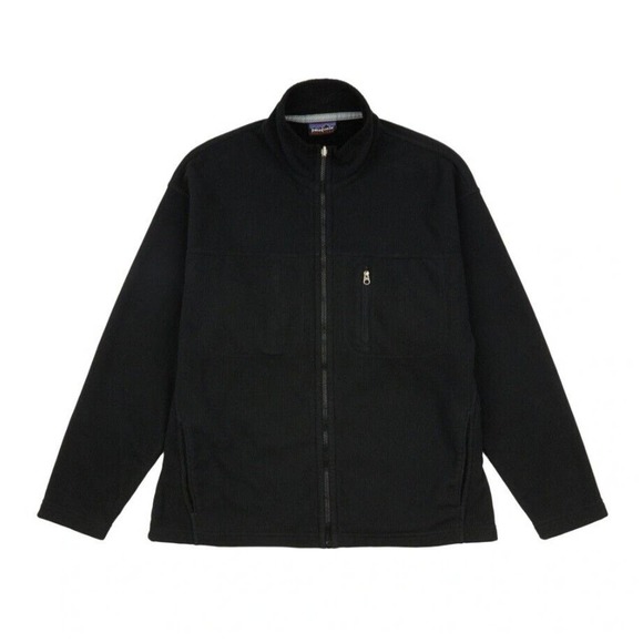 Patagonia Mens XL Synchilla Corded Jacket Black Fleece Zip Sweater Sweatshirt